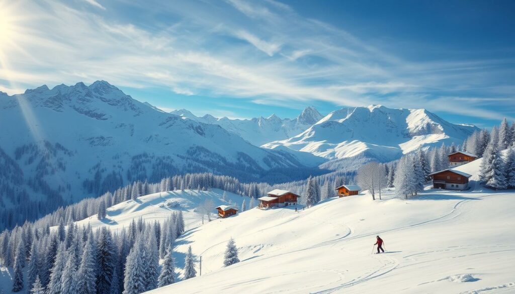 skiing in the french-italian alps