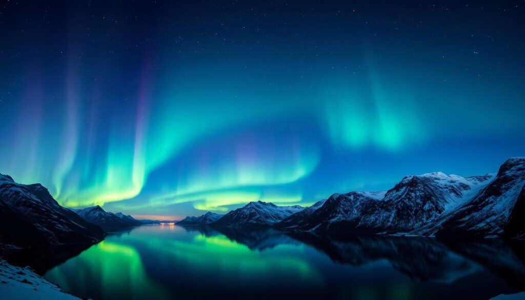 norwegian fjords northern lights